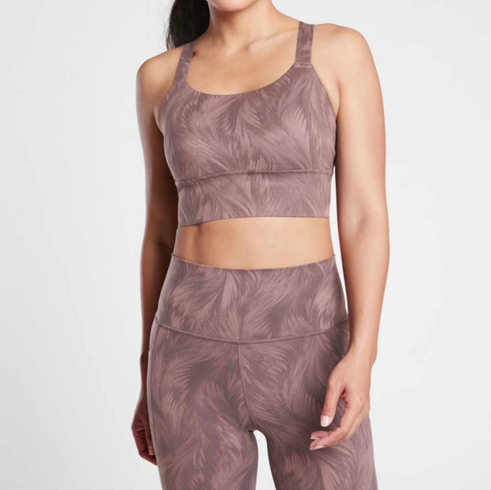 Athleta Warrior Long Line Sport Bra Large